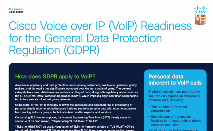 Cisco VoIP GDPR Data Sheet